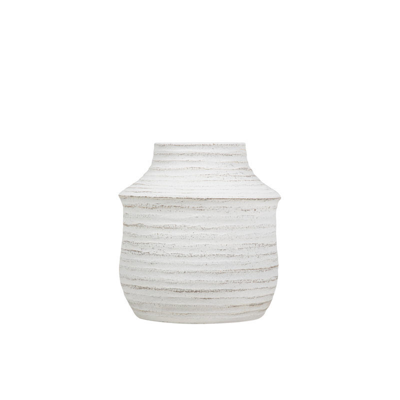 WHITE CERAMIC VASE, 30cm