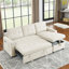 Canapé-lit modulaire réversible de 78,5 po avec méridienne et sac de rangement latéral pour petit espace-1904472273