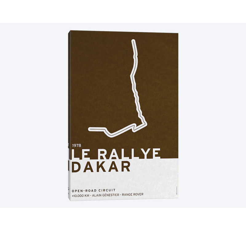 « 1978 le rallye dakar », reproduction d’impression sur toile, H 26 po x l 18 po x P 1,5 po, Toile avec cadre noir