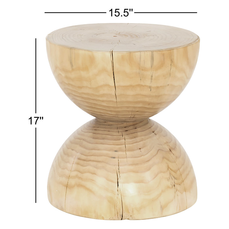 Aliza Solid Wood End Table, Natural Pine