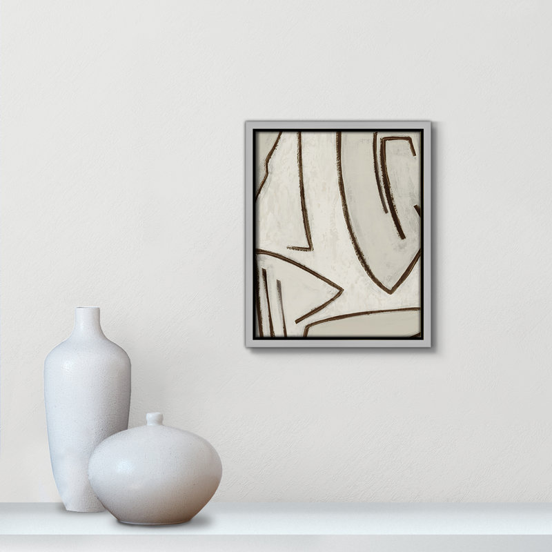 «Line Work II», reproduction encadrée sur toile, H 11,5 po x l 9,5 po x P 2 po, Argent