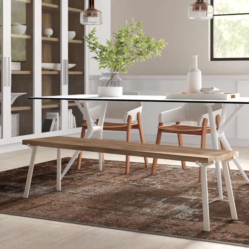 Branch Dining Bench, Oak, White