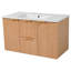 Meuble-lavabo simple avec portes à fermeture en douceur et tiroirs divisés