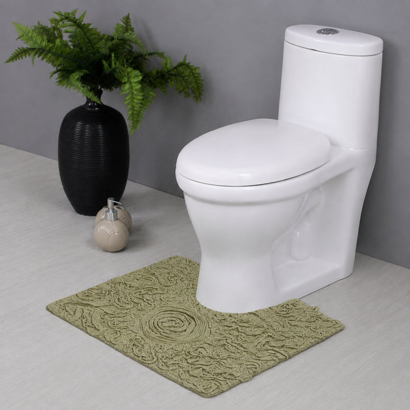 Schoenberger 100% Cotton Contour Bath Mat 20"x20", Green