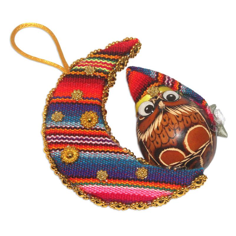 Ensemble de 3 décorations en forme de gourde et d'oiseau