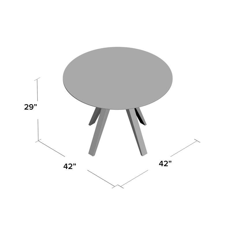 Table de salle à manger en bois massif Cullinan, H 29 po x l 42 po x P 42 po, Couleurs de l'aurore, Couleurs de l'aurore