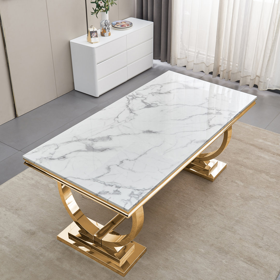 70" Faux Marble Top Metal Base Dining Table Juxing Furniture Inc Table Base 