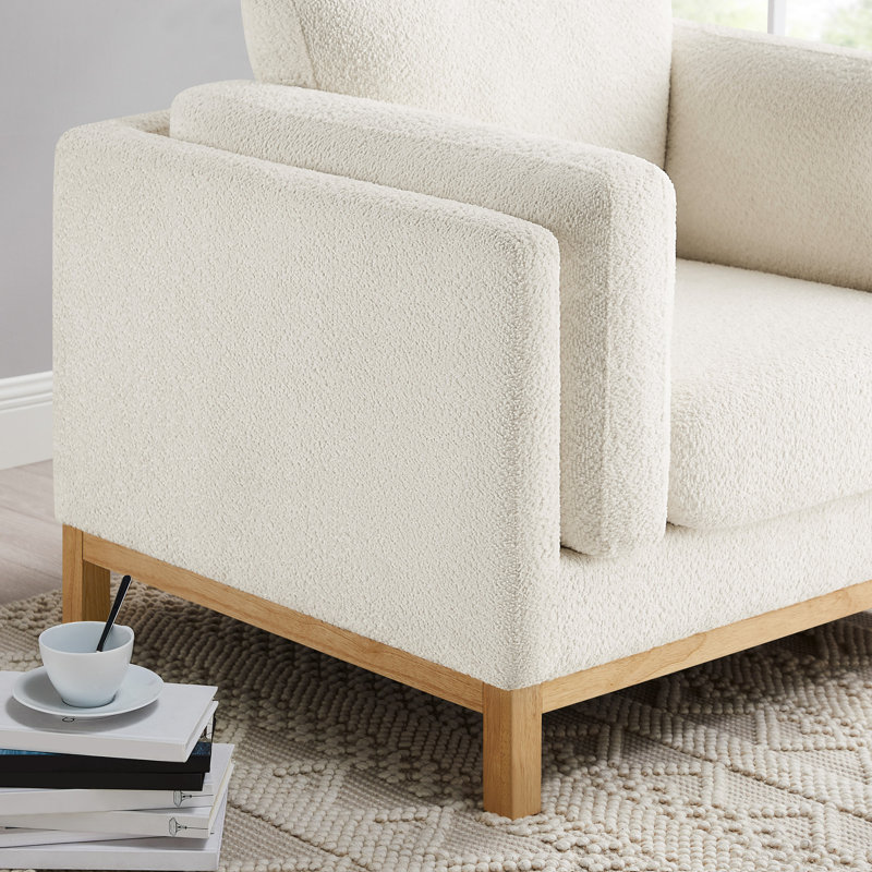 Fauteuil d'appoint surdimensionné 41,34 po Chanequa, Boucle blanc