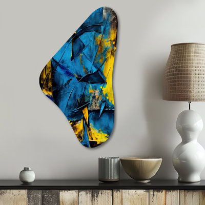 Cotey - Abstract Collages Boomerang Shape Asymmetric Metal Wall Art