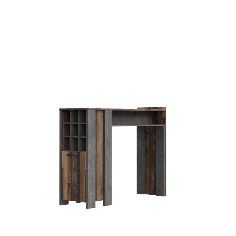 Lanham Mercury Row Bar Counter with Manufactured Wood Outer Material