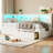 Upholstered Twin Size Platform Bed With USB Ports And LED Belt, With 2 Drawers-765318341