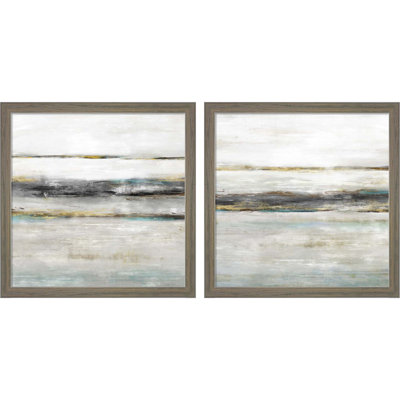 Bord de l'eau par Isabelle Z, art encadré (ensemble de 2)