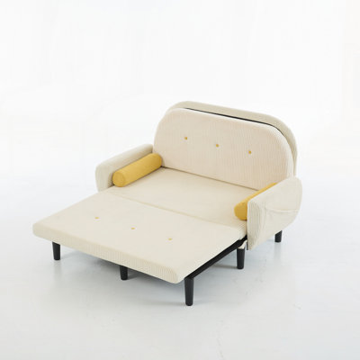 Corduroy Loveseat Sofa with Storage USB Charger and Adjustable Recliner for Living Room