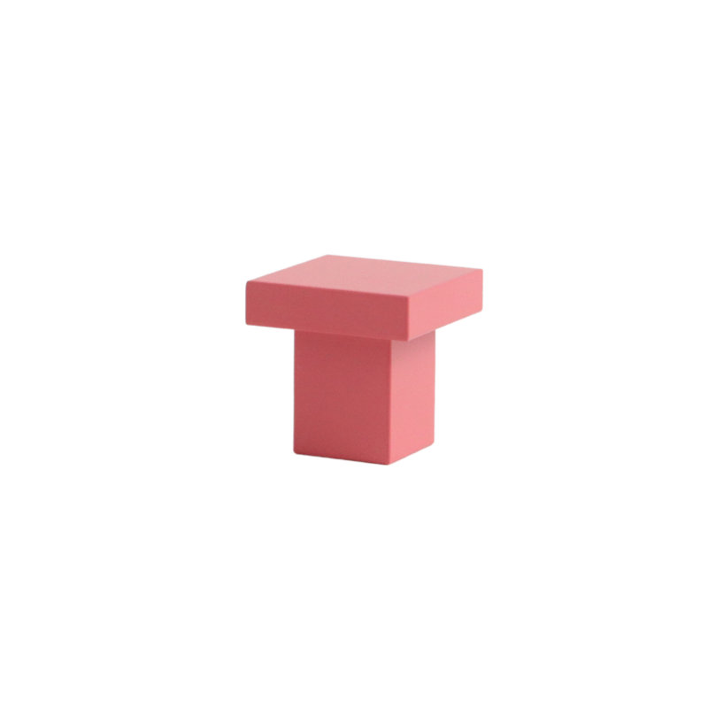 Bouton d'armoire carré ROUS Hardware Art Deco, aluminium massif, finition mate, rosé (1 compte), Rosé (rose)