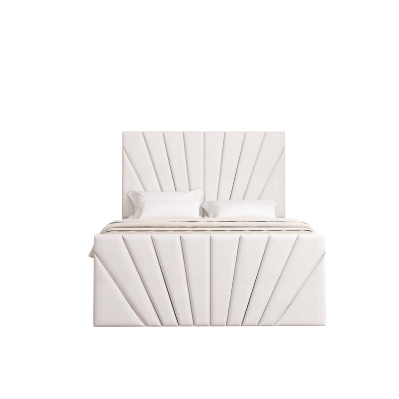 Odolo Upholstered Ottoman Storage Bed, Small Double (4'), White