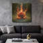 «Red Rose on Fire 4» par Rey Klimt, art mural en métal-745008834