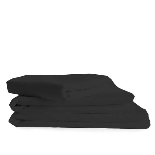 Ensemble de draps rafraîchissant et respirant Hotel Luxurious, Ensemble de draps pour lit simple + deux taies d'o, Noir