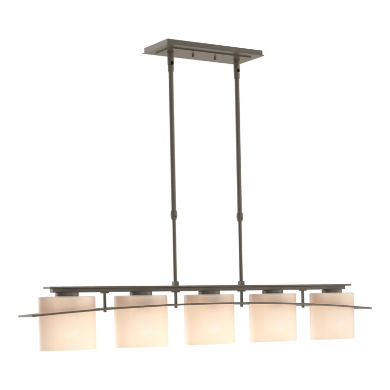 Arc 5 - Light Kitchen Island Linear Pendant, Dark Smoke, Opal