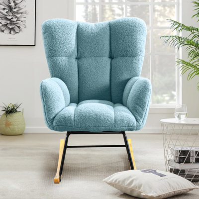 Teddy Upholstered Nursery Rocking Chair with Side Pockets