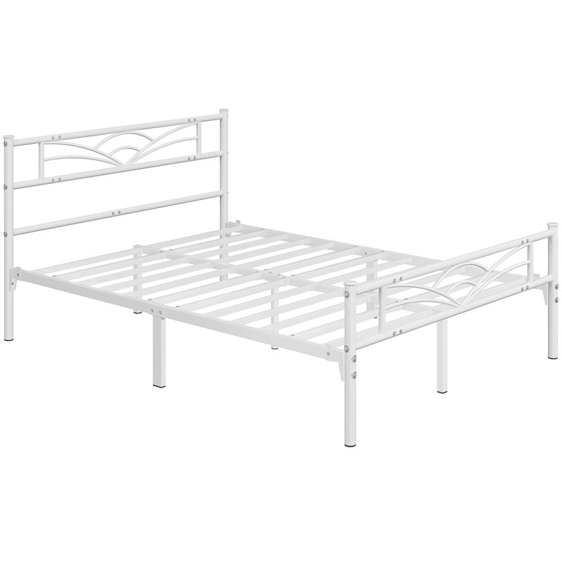 3Ft Single Metal Bed Frame, Double (4'6), White
