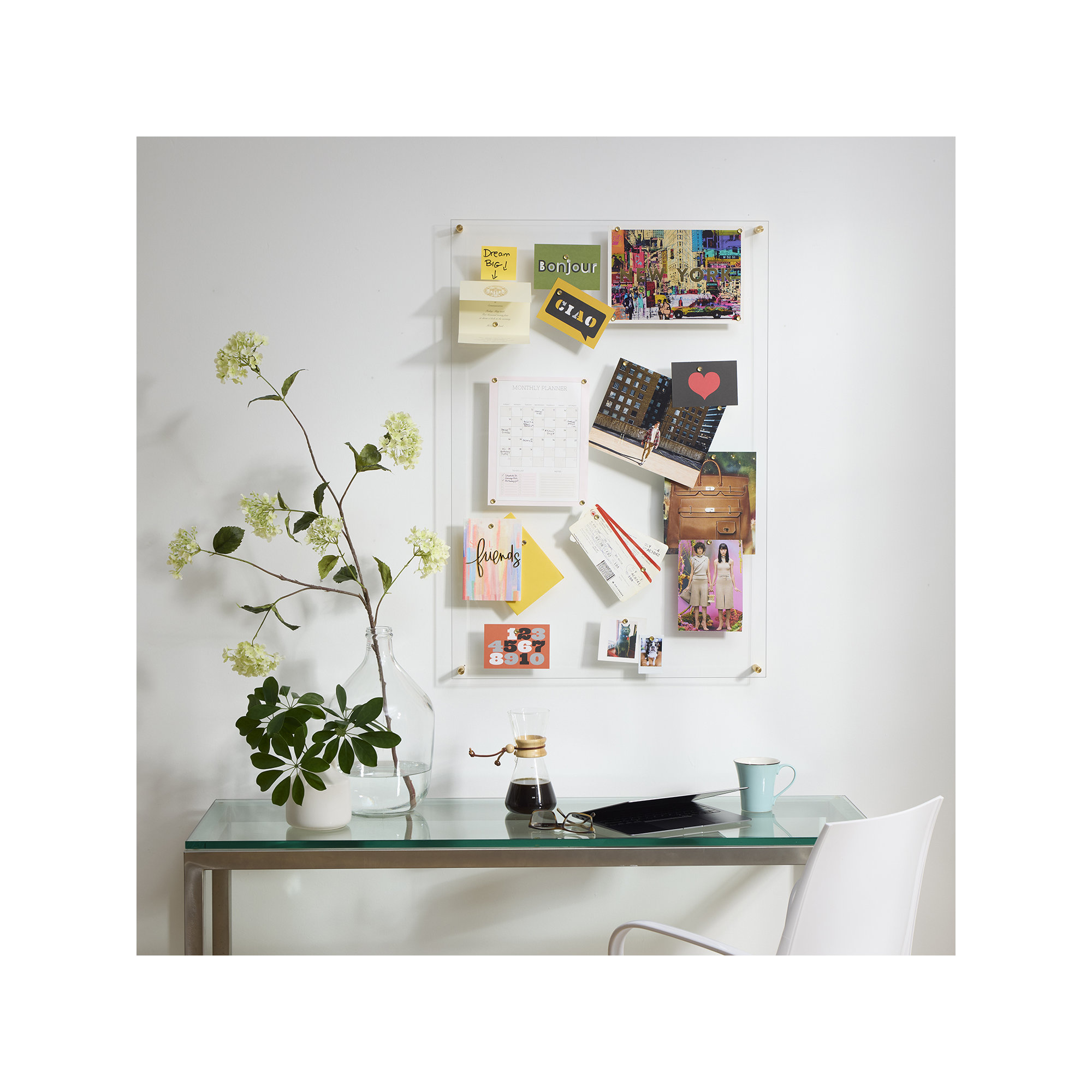 Easy Change Memo Board + Magnets, Gold, 21" x 27"
