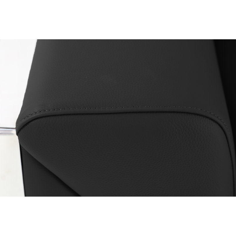 Cuir gris foncé avec pieds et structure en bois dur séché au four 3 couches rembourrées de mousse, rembourrées de grain supérieur