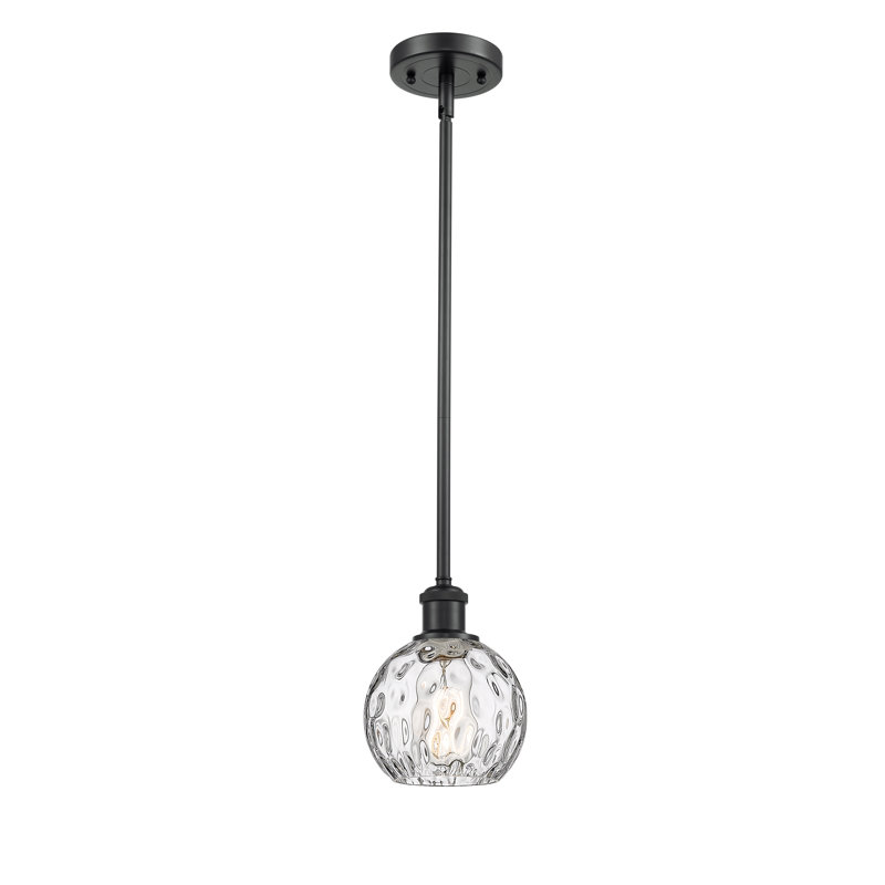 Luminaire suspendu sphérique 1 lumière Cindi, DEL, H 8 po x l 6 po x P 6 po, Noir mat