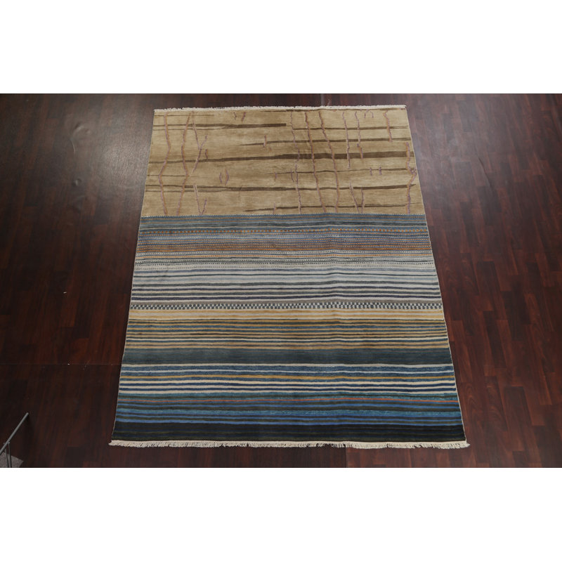 One-of-a-Kind 7'9" X 9'10" New Age Wool Area Rug in