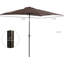 Parasol solaire 9 'x 7' avec lumières à DEL, inclinaison et manivelle, extérieur brun, pour patio, terrasse, jardin, piscine 7 ', cour idéale, piscine, plage
