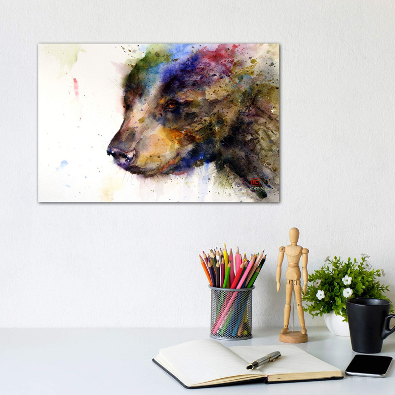Bear by Dean Crouser - Wrapped Canvas Painting, 20.32 cm H x 30.48 cm W