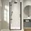 Porte de douche pivotante sans cadre 24 "- l 25 3/8" x H 72 "avec verre trempé transparent de 1/4" (6mm)