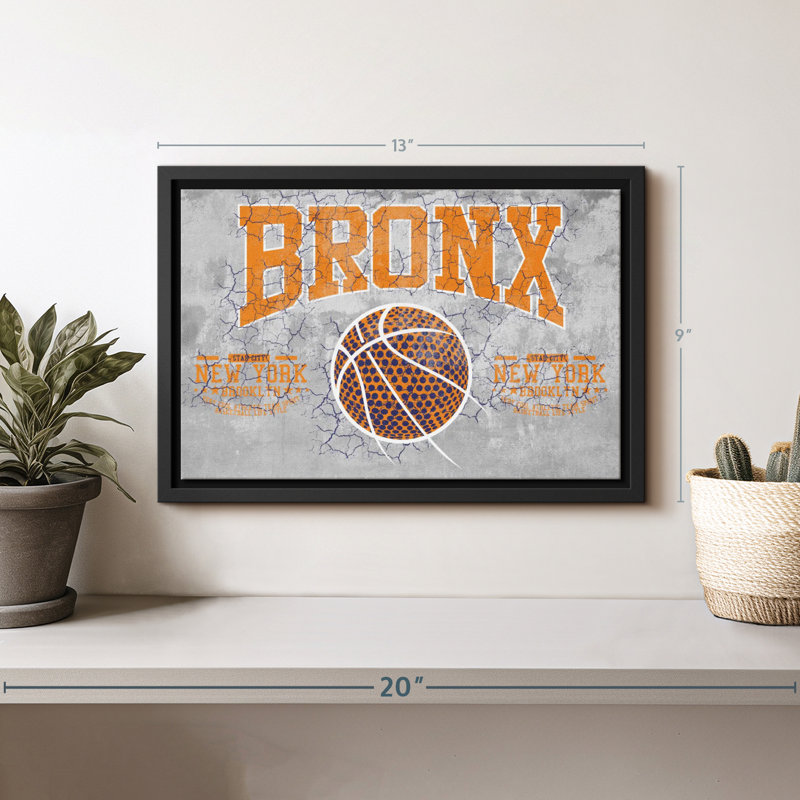 «Bronx NY Basketball Canvas Print», H 9 po x l 13 po
