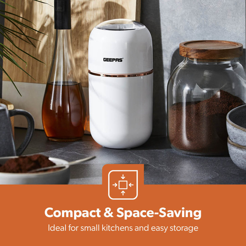 Geepas Stainless Steel Electric Blade Coffee Grinder, White