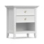 Table de chevet transitionnelle en bois massif l 24 po avec 2 tiroirs et tablette de rangement ouverte Amherst-575421015