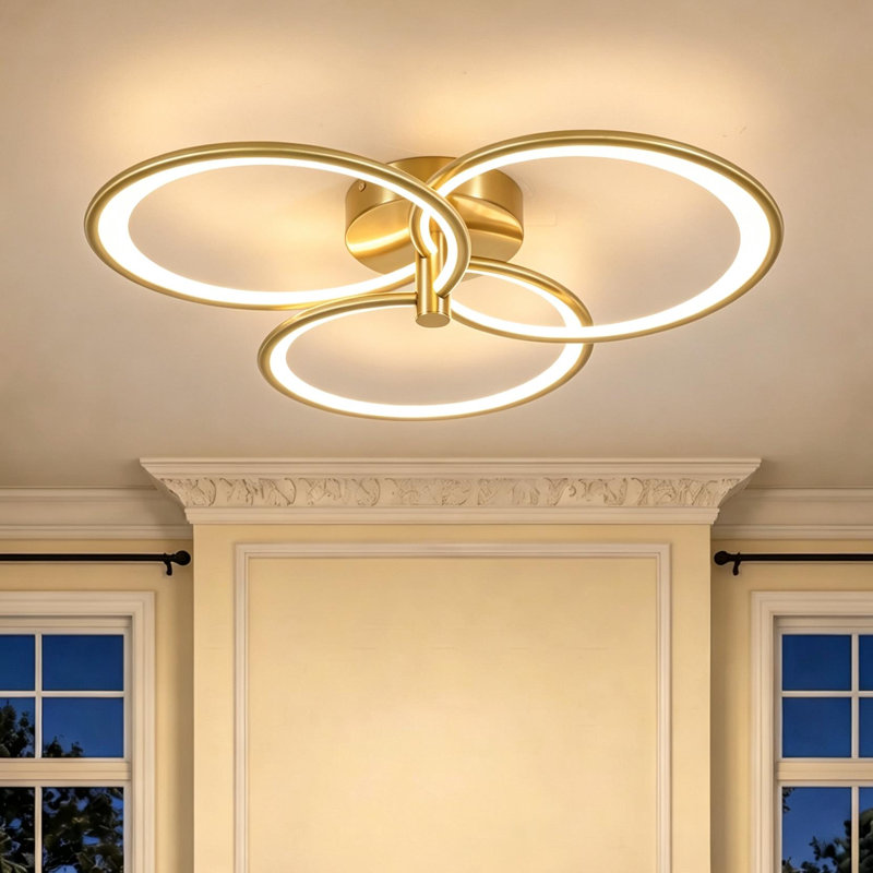 22.8'' LED Round Semi Flush Mount Ceiling Light