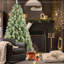 Arbre de Noël 5 pi avec 51 pommes de pin - 694 pointes, PVC mélangé et branches à aiguille dure-107993826