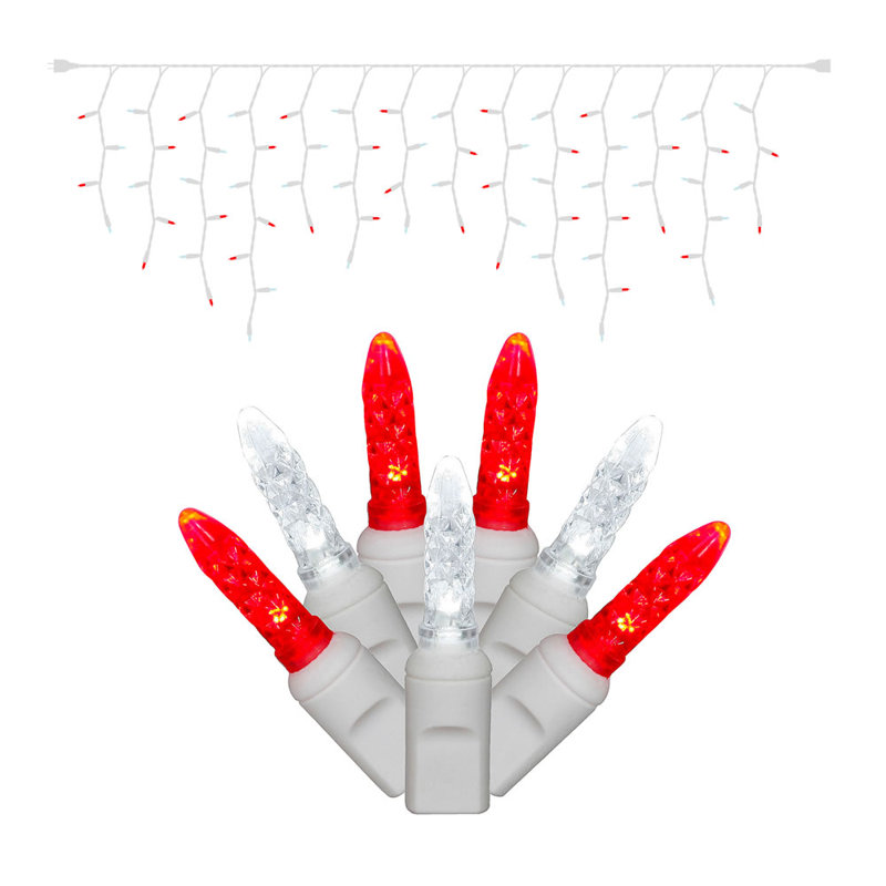 70 lumières de Noël glaçons, 21" H x 2" W x 108" D, Red/White
