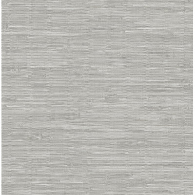 Exhale Light Grey Woven Faux Grasscloth Wallpaper