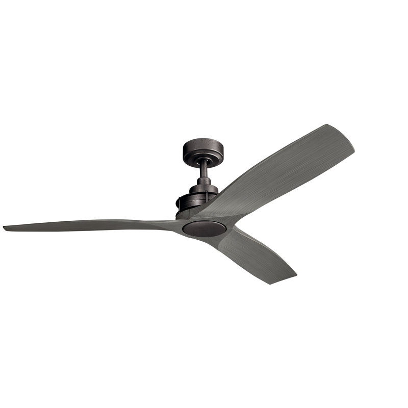 Ventilateur de plafond à 3 pales 56 po avec commande murale Lowa Park, Fer enclume