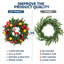 Couronne de Noël de 61 cm (24 pouces) avec renne et lumières