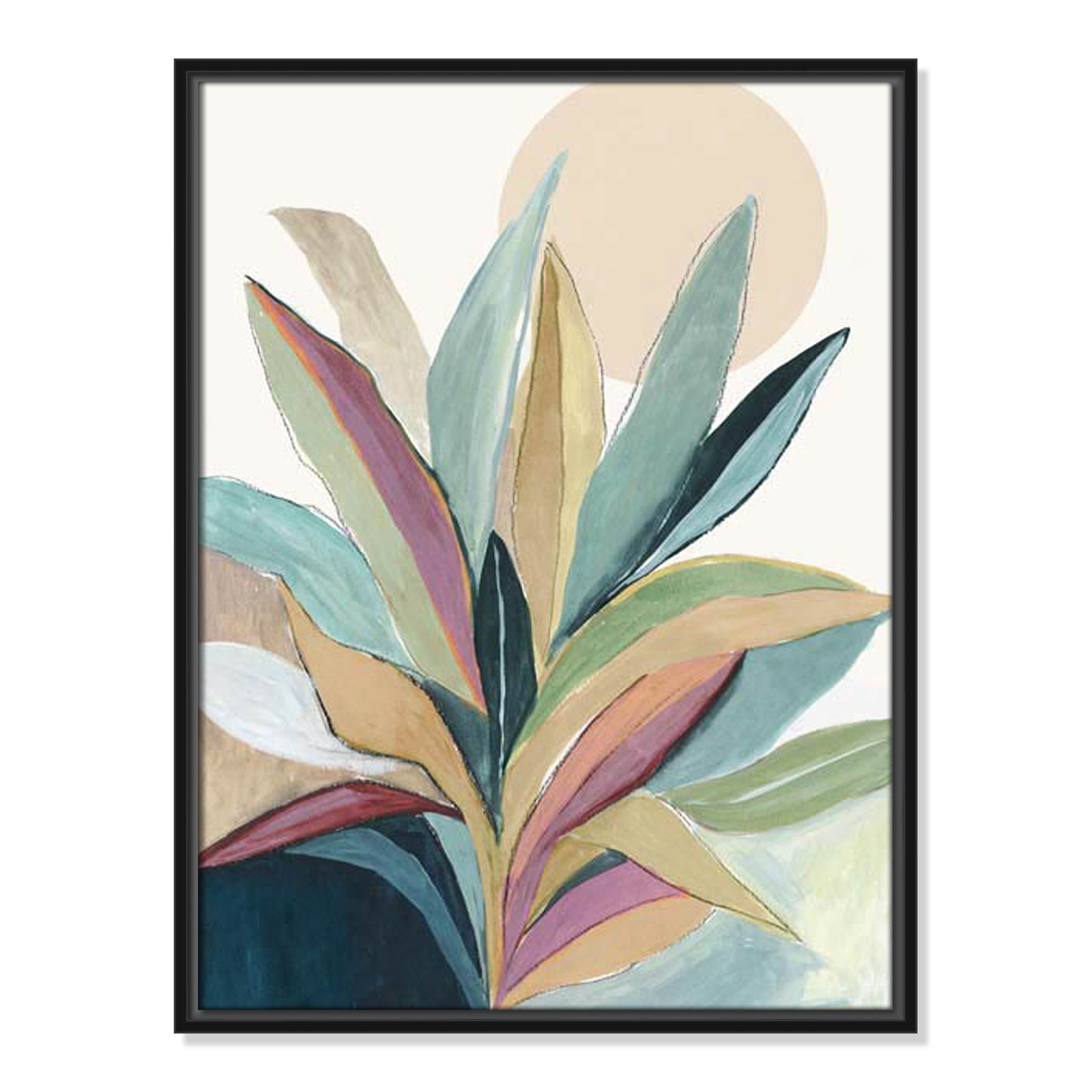 Sherbrooke Sunny Bright Leaves I by Asia Jensen Print, No Mat, 25.5" H x 19.5" W x 2" D, Black Floater Framed