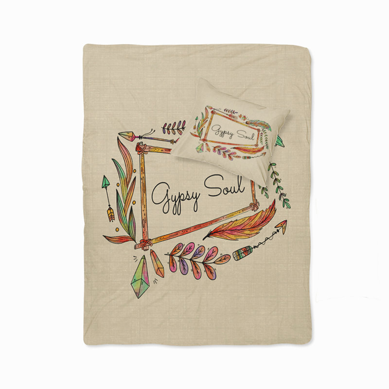  Ensemble de housse de couette Gypsy Soul, Housse de couette très grand + 2 taies décoratives