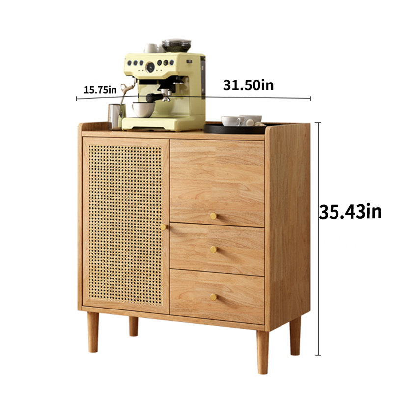 Armoire d'appoint en bois massif, Brun