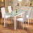 Modern 3-Piece Dining Room Set with Glass Top Table and 2 Upholstered High Back Chairs, Kitchen Table and Chairs for Dining Room, Kitchen & Small Spaces-833953737