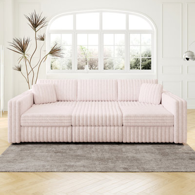 Rose modulaire avec fonction de rangement. Confortable et élégant pour le salon. Fait de matériaux 106,3 po en forme de U. Rose. Élévateur hydraulique. Tendance. Chambre
