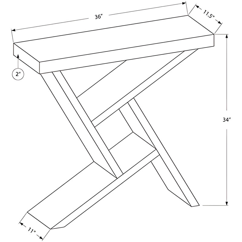 Modern Rectangular Console Table With Symmetrical Base And Spacious Tabletop For Living Room, Entryway, Or Office