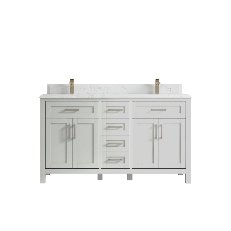 Ensemble de meuble-lavabo double 60 po Cambridge, Empira blanc
