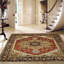 Hand Knotted Wool Area Rug in Rust