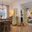 Ensemble de 3 sapins de Noël artificiels floqués et pré-illuminés – Sapins fins de 1,20 m, 1,80 m et 2,40 m avec 520 lumières DEL bicolores, 11 modes d'éclairage, 1455 extrémités de branches – Décoration de Noël floquée neigeuse peu encombrante pour les petits espaces, l'entrée et les réceptions de fin d'année