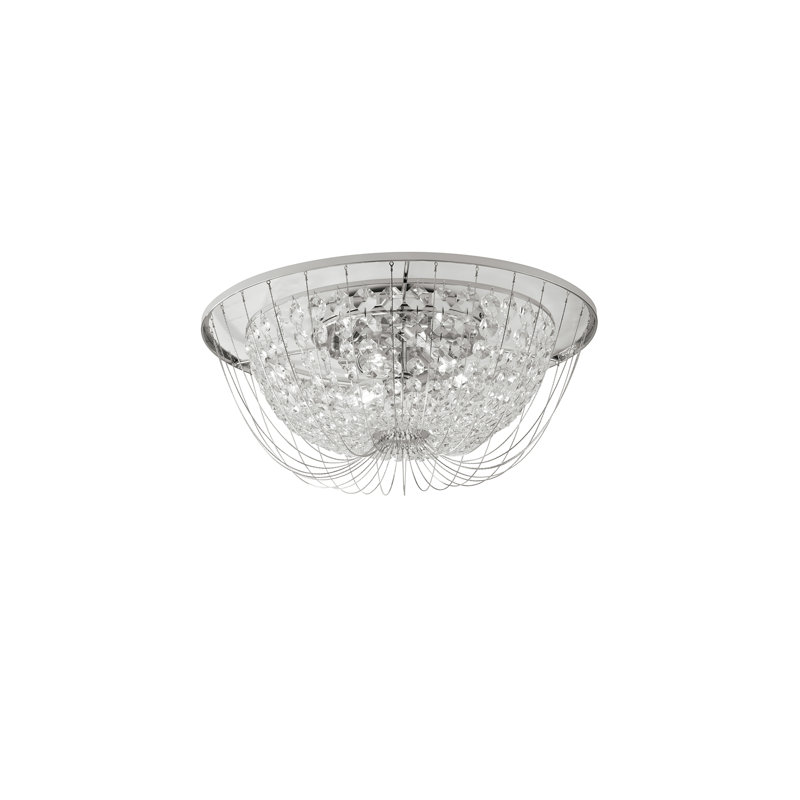 Graf Flush Mount, Chrome, 6 Lights, 24cm H x 60cm W x 60cm D